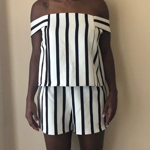 Topshop striped romper
